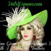 Lime Green White Big Brim Hat