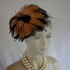 Brown Winter Wool Pillbox Dress Hat