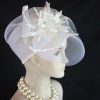 White Pillbox Bridal Dress Hat
