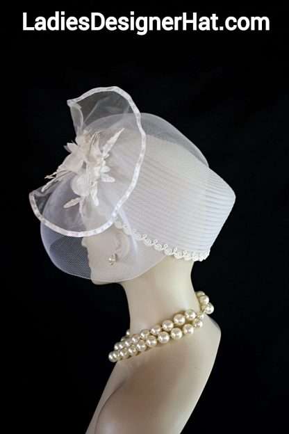 Avant Garde Luxury Pillbox Wedding Hat