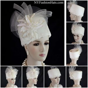 Avant Garde Luxury Pillbox Wedding Hat