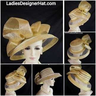 Avant Garde Metallic Gold Hat Women