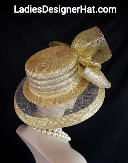 Avant Garde Metallic Gold Hat Women