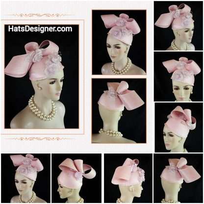 Avant Garde Pink Pillbox Wedding Dress Hat