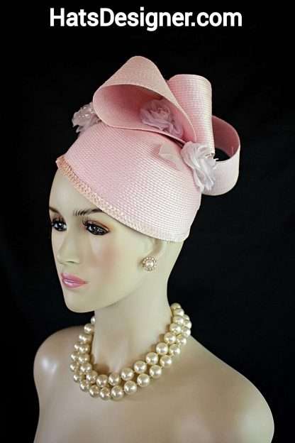 Avant Garde Pink Pillbox Wedding Dress Hat