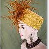 Antique Gold Copper Statement Pillbox Motf Wedding Hat