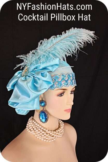 Avant Garde Vintage Style Cocktail Pillbox Horsehair Satin Hat