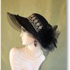 Black Gold Sheer Edge Wide Brim Winter Wool Luxury Hat
