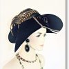 Black Mustard Gold Shaped Couture Evening Exclusive Winter Wool Hat