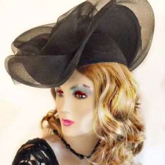 Black Pillbox Formal Dress Hat With Bowing