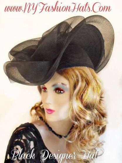 Black Pillbox Formal Dress Hat With Bowing