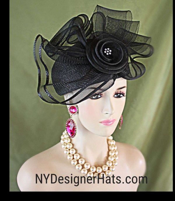 Black Pillbox Wedding Dress Hat