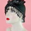 Beaded Sequin Formal Wedding Pillbox Headpiece