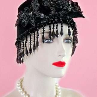 Black Winter Wool Art Deco Fashion Hat For Women