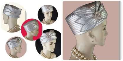 Classic Metallic Silver Satin Pillbox Formal Church Temple Hat