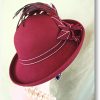 Burgundy Wool Vintage Style Hat