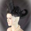 Formal Black Pillbox Beaded Sequin Wedding Hat