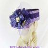 Purple Yellow Luxury Pillbox Wedding Hat For Women