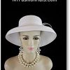 White Silver Gray Shaped Pillbox Wedding Bridal Hat Headpiece
