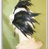 Exclusive Off White Black Couture Statement Pillbox Evening Hat Cap