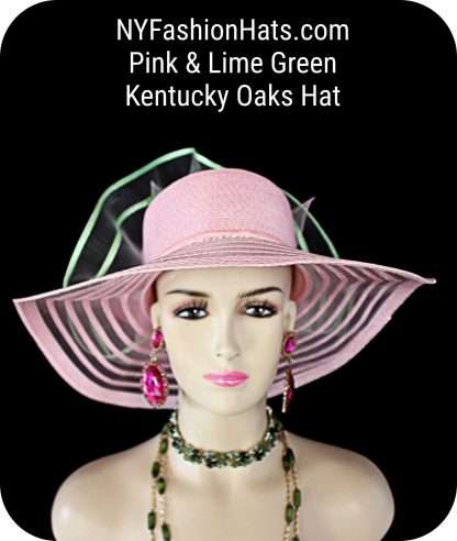 Hat Hatue Couture Pink Passion Lime Apple Green