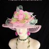 Wide Brim Big Bow Flower Designer Hats Races