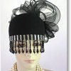 Haute Couture Luxury Black Wool Winter Fashion Hat For Women