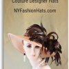 Haute Couture Motf Premium Beige Brown Exotic Feather Hat