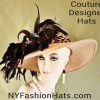 Haute Couture Motf Premium Beige Brown Exotic Feather Hat