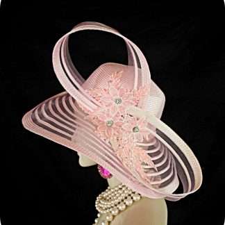 Haute Couture Pink Designer Wedding Bridal Hat