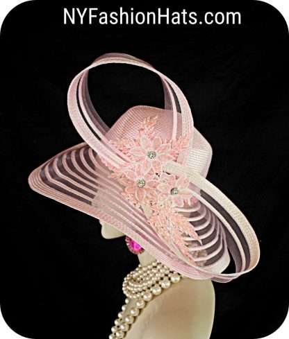 Haute Couture Pink Designer Wedding Bridal Hat