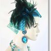 Haute Couture Statement Turquoise Blue Green Winter Cocktail Hat Wedding Fascinator For Women