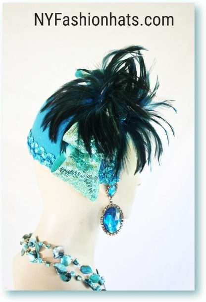 Sequin Feather Designer Headpiece Bridal