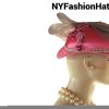 Hot Pink Satin Metallic Silver Haute Couture Designer Hat Women, Saucer Hat Fascinator Wedding Bridal Church, Formal Small Brim Dress Hat, - Image 4