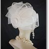 Ivory Big Bow Formal Wedding Bridal Pillbox Hat