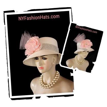 Ivory Soft Beige Pink Fashion Hat For Women