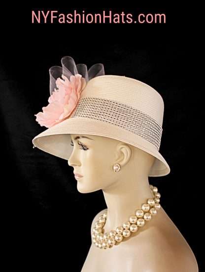 Ivory Soft Beige Pink Fashion Hat For Women