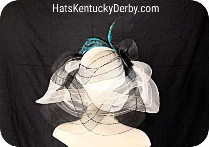 Kentucky Derby Hat Black Cream Ivory