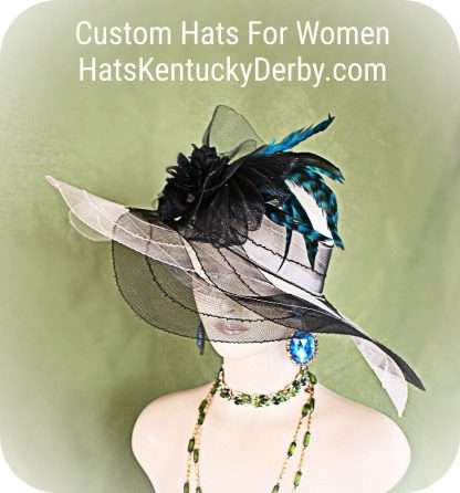 Kentucky Derby Hat Black Cream Ivory