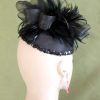 Black Sinamay Straw Wedding Fascinator