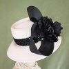 "Precision" Ivory Beige Black Designer Hat