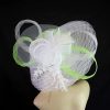 White Lime Apple Green Big Bow Wide Brim Hat