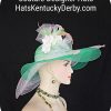 Kelly Green Wide Big Sheer Brim Statement Hat