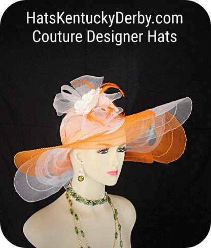 Kentucky Derby Hat Orange White