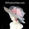 Silver Gray Dusty Pink Big Wide Brim Designer Hat