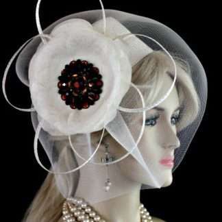 Ladies Ivory Pillbox Cocktail Hat Wedding Bridal Designer Formal Couture Church Hats