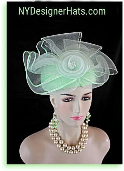 Lime Apple Green Pillbox Wedding Bridal Hat Headpiece