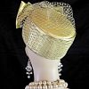 Metallic Gold Wedding Pillbox Bridal Hat