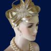Metallic Silver Satin Pillbox Hat For Women