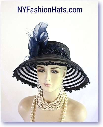 Navy Blue Couture Designer Hat